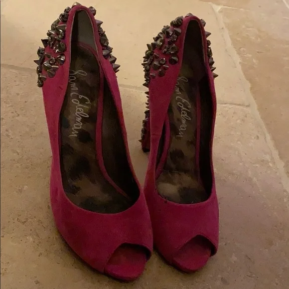 Sam Edelman stud detailing peep toe heels - Picture 1 of 3